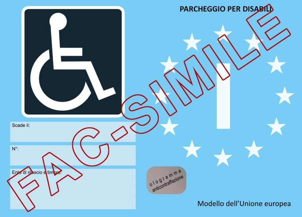 contrassegno parcheggio per disabili