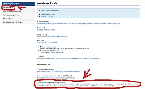 agenzia entrate disabili