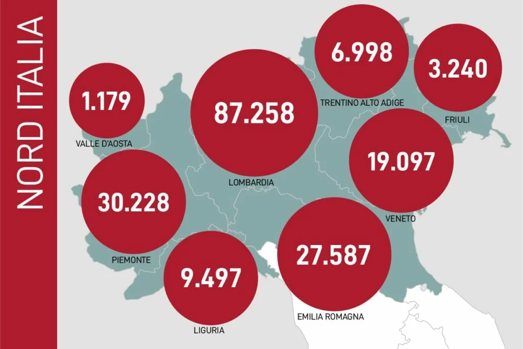 dati contagi coronavirus nord italia 25 maggio 2020