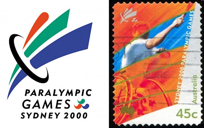 Storia delle Paralimpiadi Sydney 2000 francobollo
