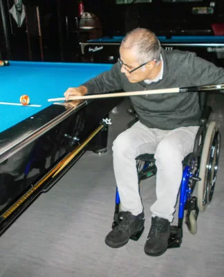 wheelchair biliards player