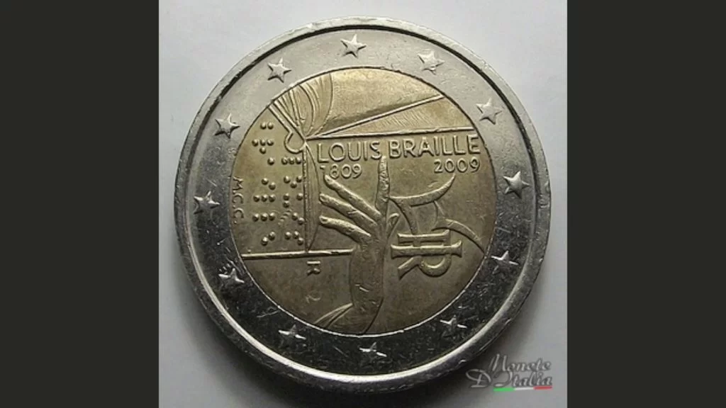 2 euro louis braille