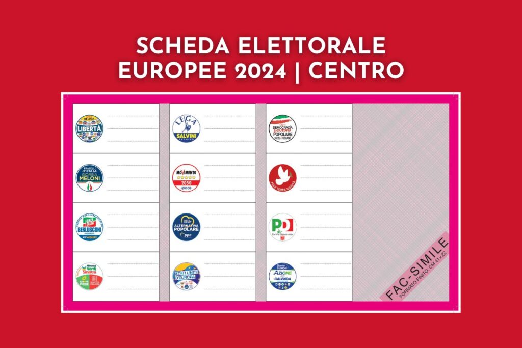 scheda elezioni europee 2024 centro