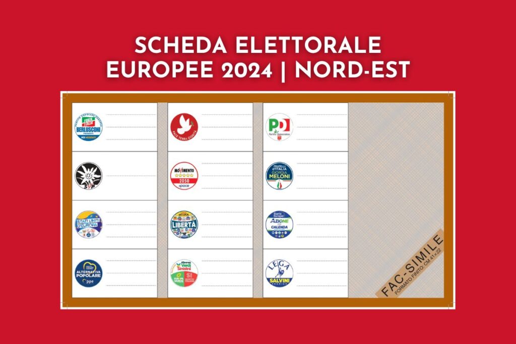 scheda elezioni europee 2024 nord est