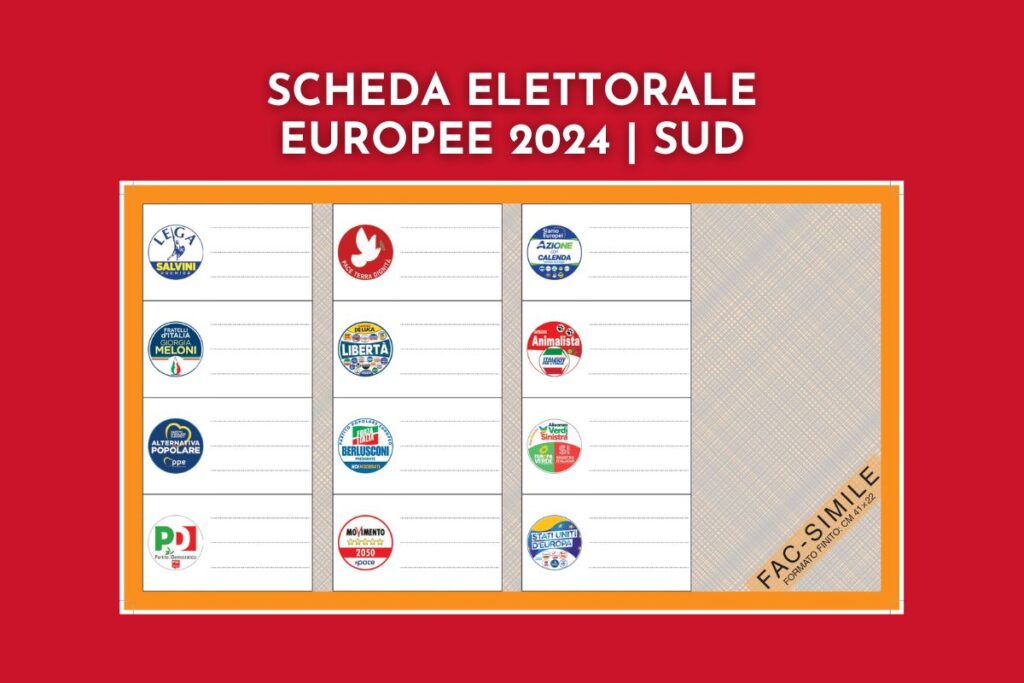 scheda elezioni europee 2024 sud