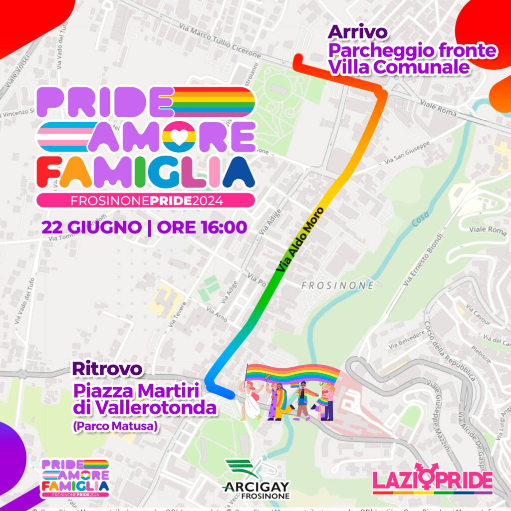 percorso lazio pride 22 giugno 2024